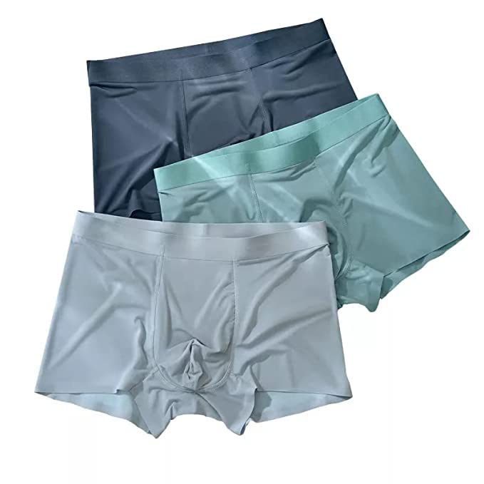ASJAR Men's Briefs Boxers | Ice Silk Briefs Men | Breathable Seamless Men's  Underwear | Multi-Color | Pack of 3